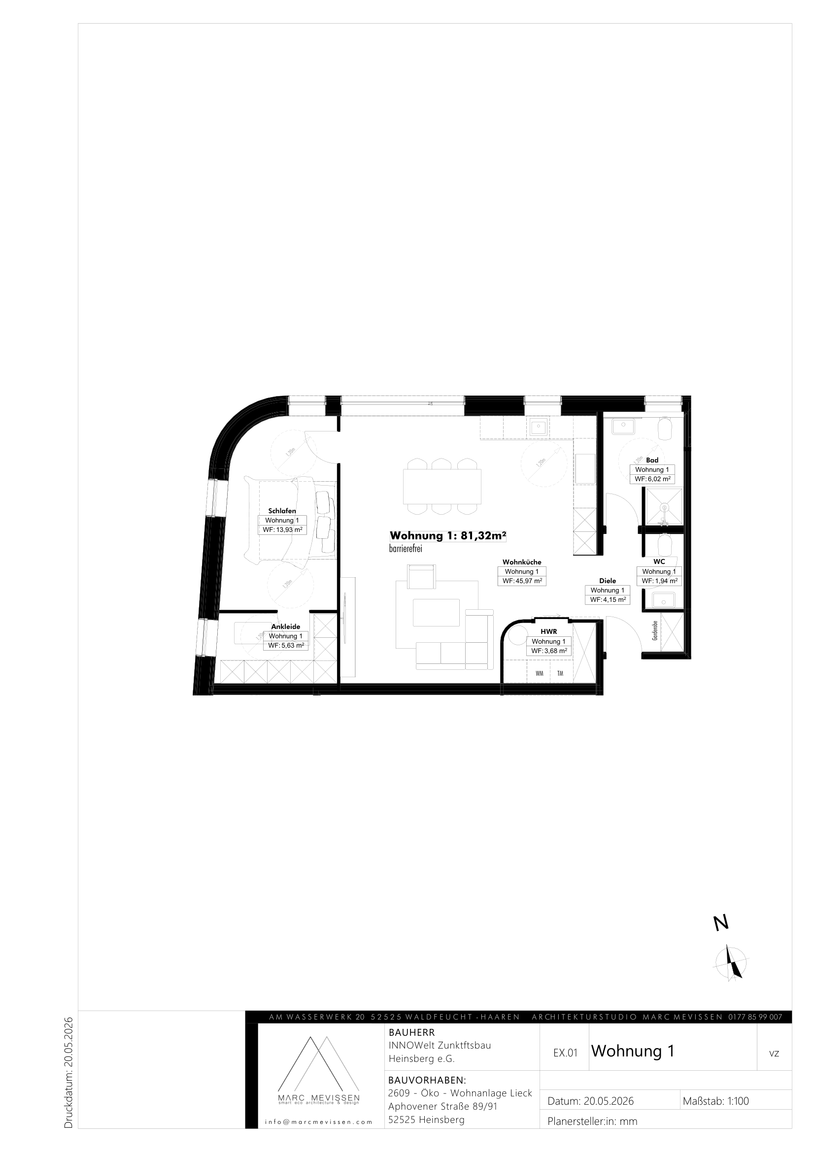 Grundriss Wohnung 1